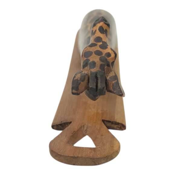 Giraffe Wall Hanging Hand Carved Muhuhu Wood Kenyan Craftsmen Africa Home Decor - Picture 10 of 16